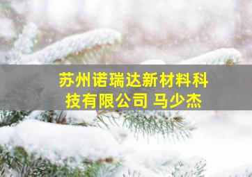 苏州诺瑞达新材料科技有限公司 马少杰